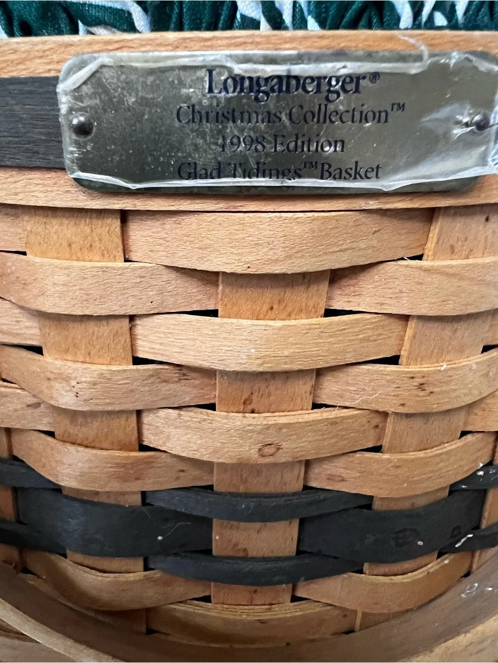 Longaberger Christmas collection 1998 edition glad tidings basket